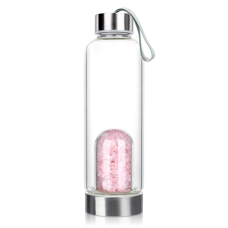Glass bottle bell HEIWA Rose Quartz 0.5 L